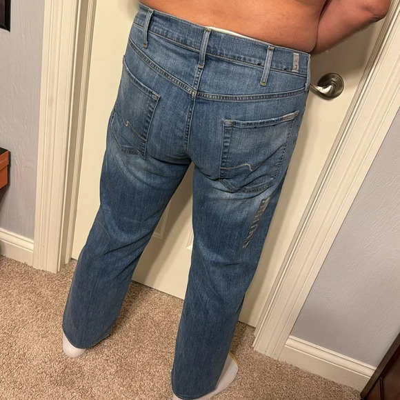 7 for All Mankind Luxe Performance The Straight Leg Jeans Sz 38 - Picture 10 of 13